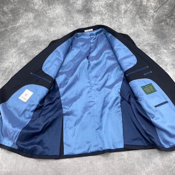 Efendi Blazer Men 41 Navy Blue‎ Half Canvas Tailored Classic Career Suit Jacket - Picture 9 of 12